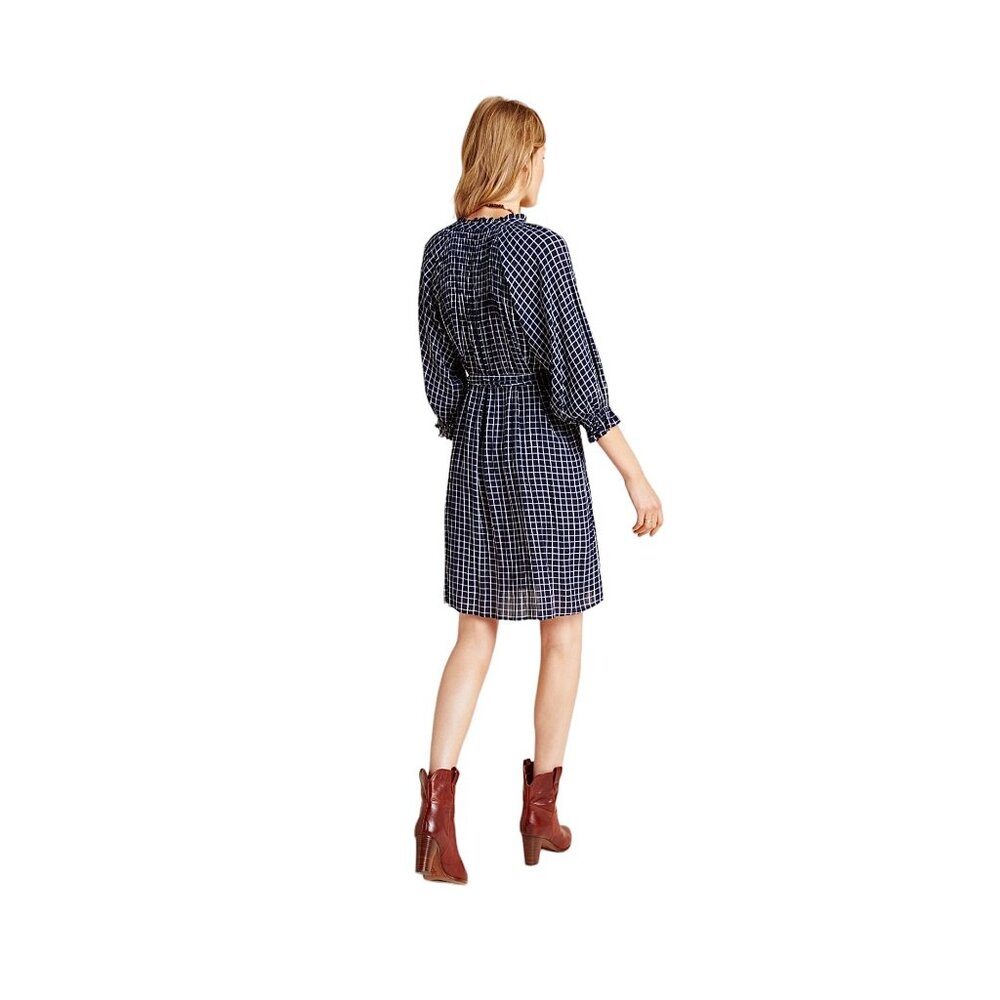 Anthropologie Maeve Sara Smocked Shirtdress in Navy Size XS NWT - Picture 5 of 14